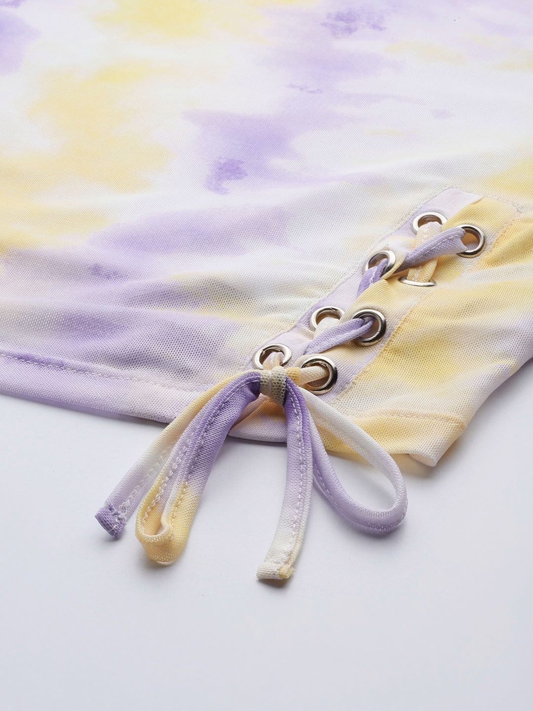 Tie Dye Cotton Printed Top - Purple