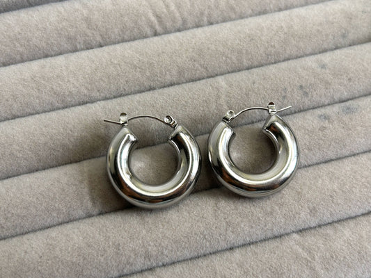 Lunar Loops Silver Earrings