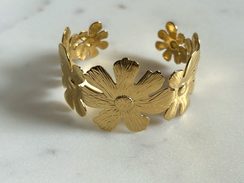 Hibiscus Gold Flower Cuff