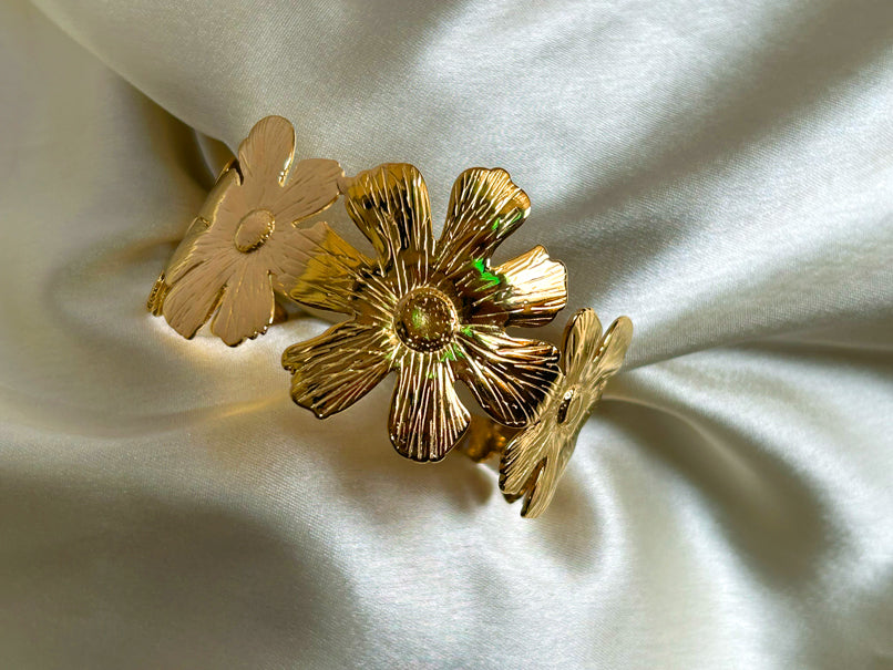 Hibiscus Gold Flower Cuff