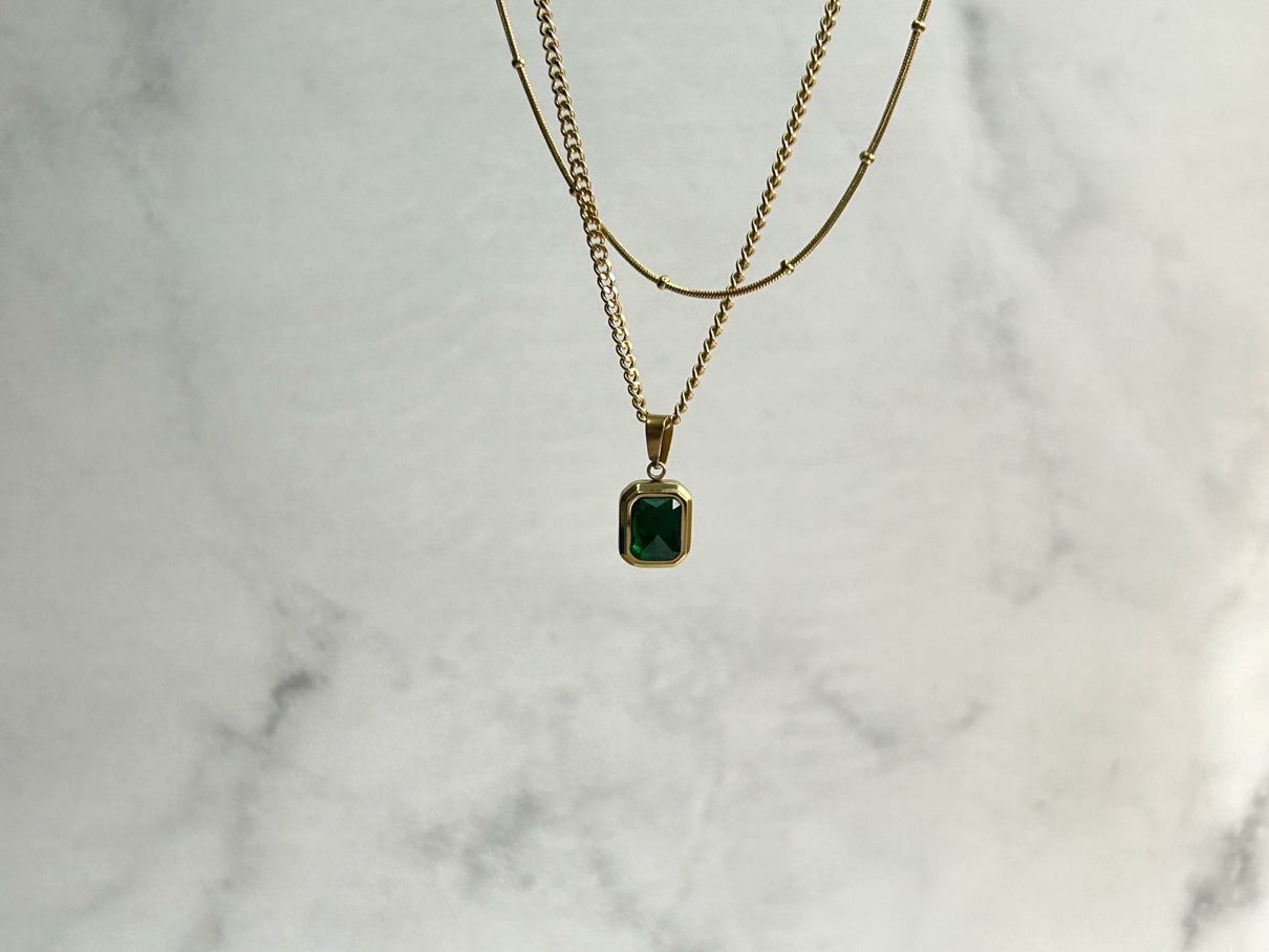 The Green Stone - Double Layer Necklace