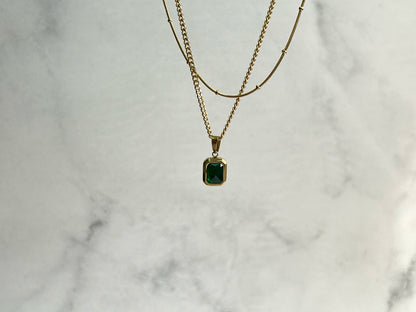 The Green Stone - Double Layer Necklace