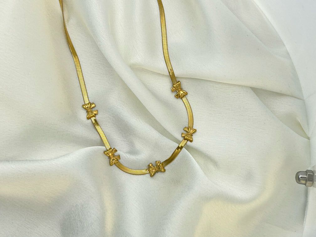 Golden Bow Charm necklace