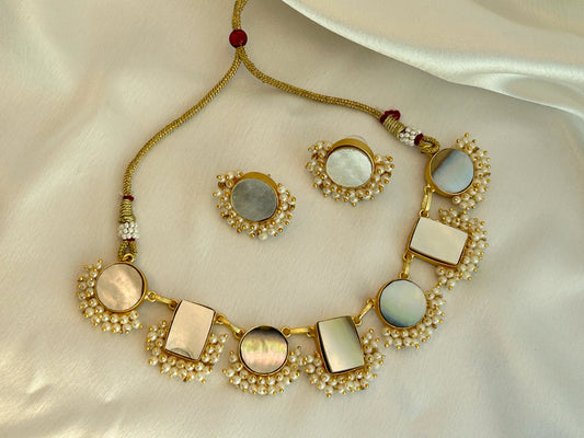 Harsha Mother Of Pearl Necklace Set