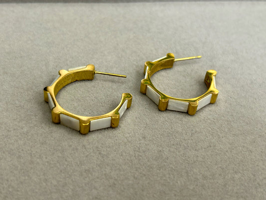 Geometric Gold Hoop