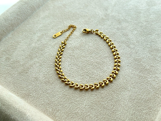 Leaf Gold Plated Bracelet