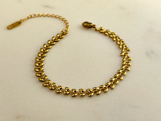 Leaf Gold Plated Bracelet