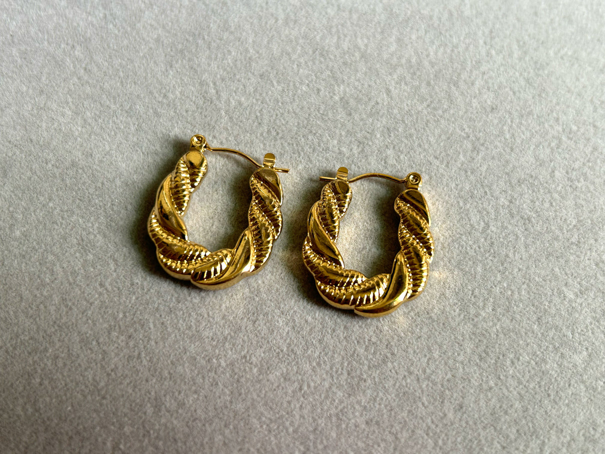 Golden Twist Hoops