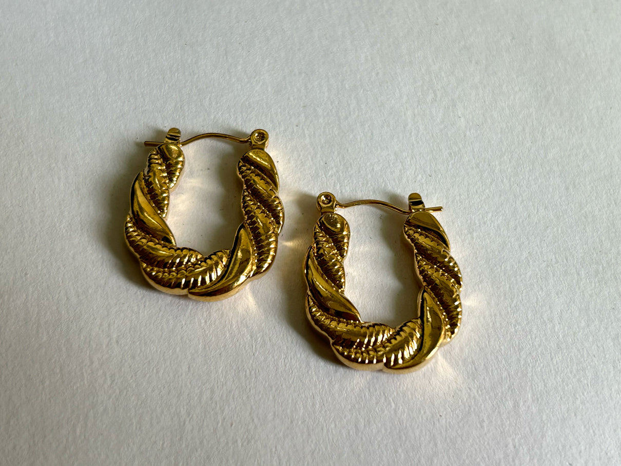 Golden Twist Hoops