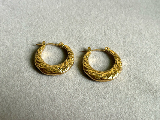 Golden Baroque Hoops