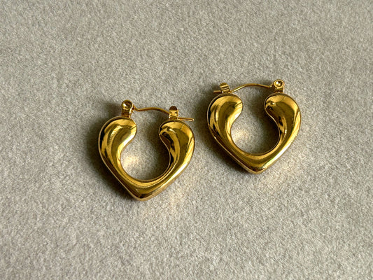 Golden Teardrop Hoops