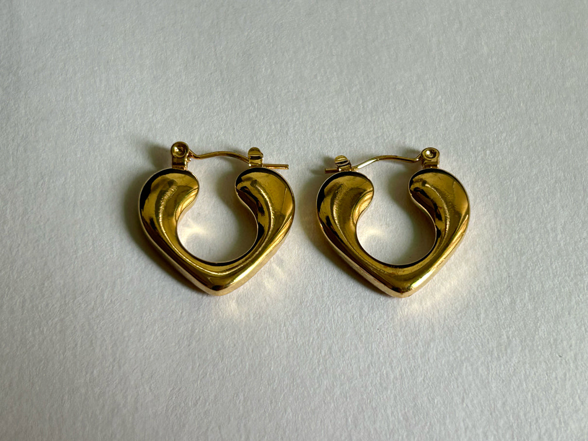 Golden Teardrop Hoops