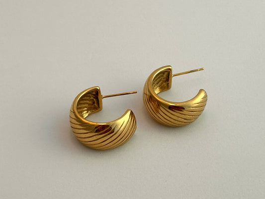 Ridge Hoops Earrings