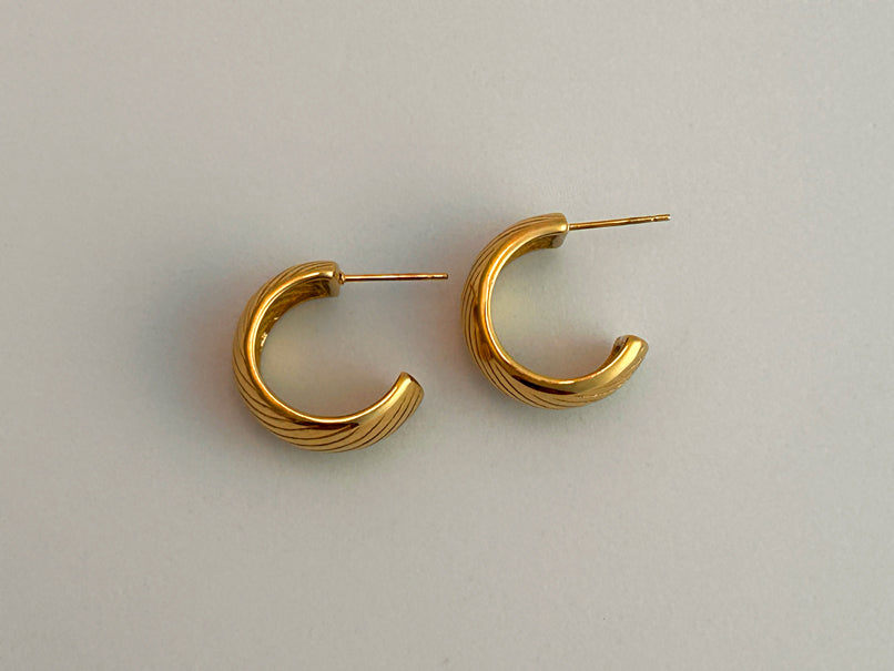 Ridge Hoops Earrings