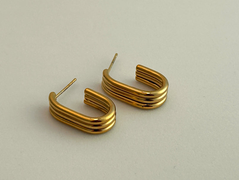 Stripe Hoops Earrings