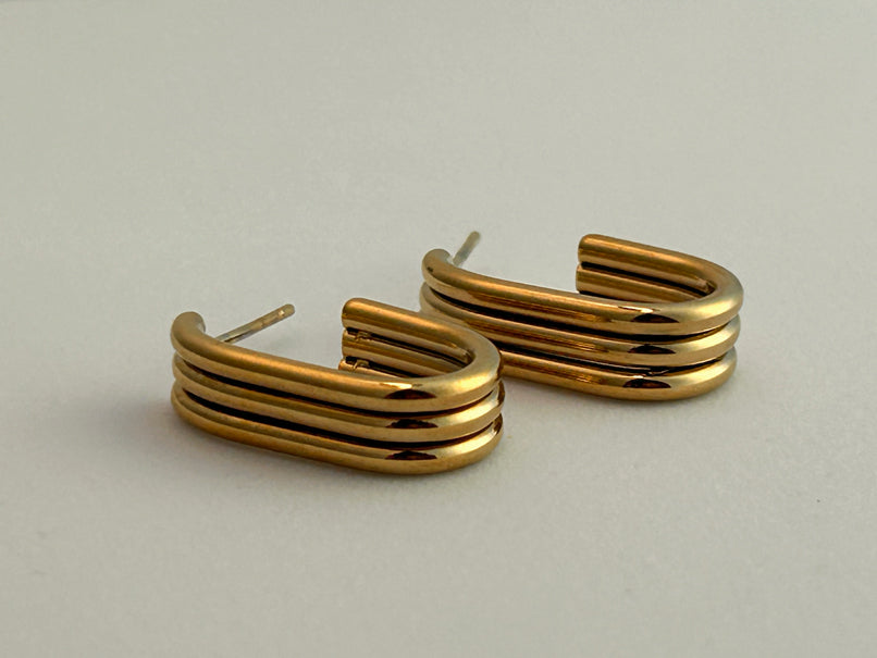 Stripe Hoops Earrings