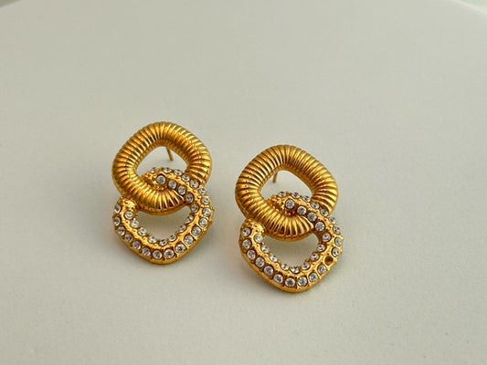 Studded Interlinked Earrings