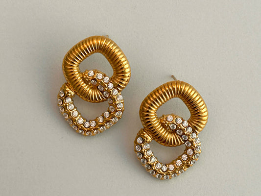 Studded Interlinked Earrings