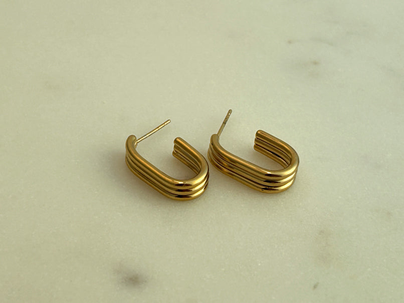 Stripe Hoops Earrings