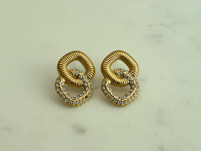 Studded Interlinked Earrings