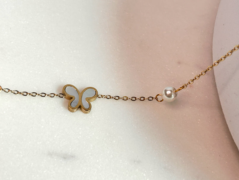 Dewdrop Butterfly Anklet