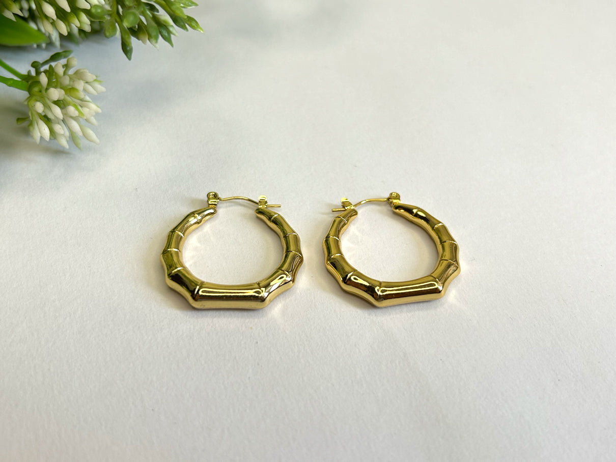 Bamboo Hoop Earrings