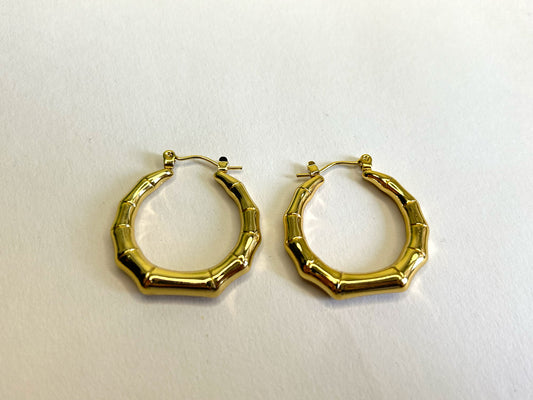 Bamboo Hoop Earrings