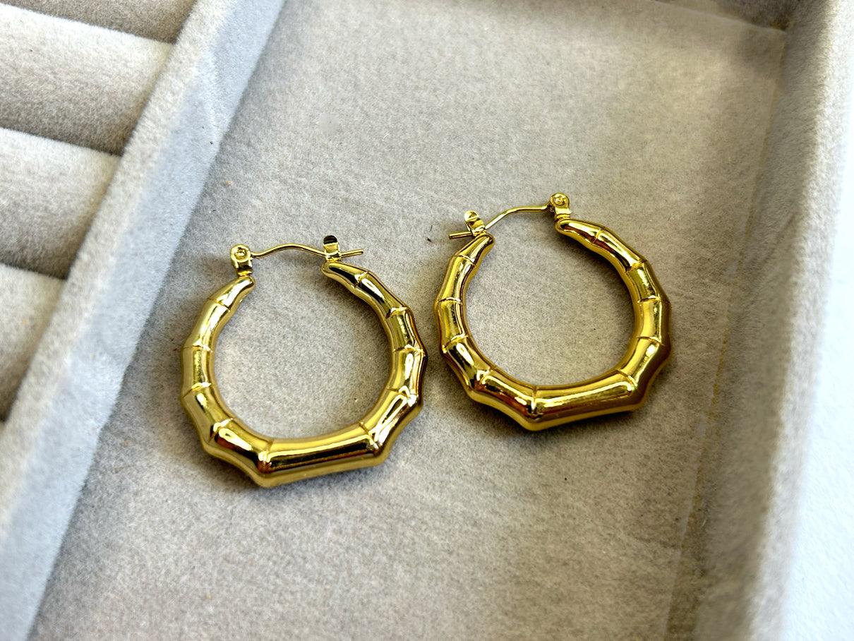 Bamboo Hoop Earrings