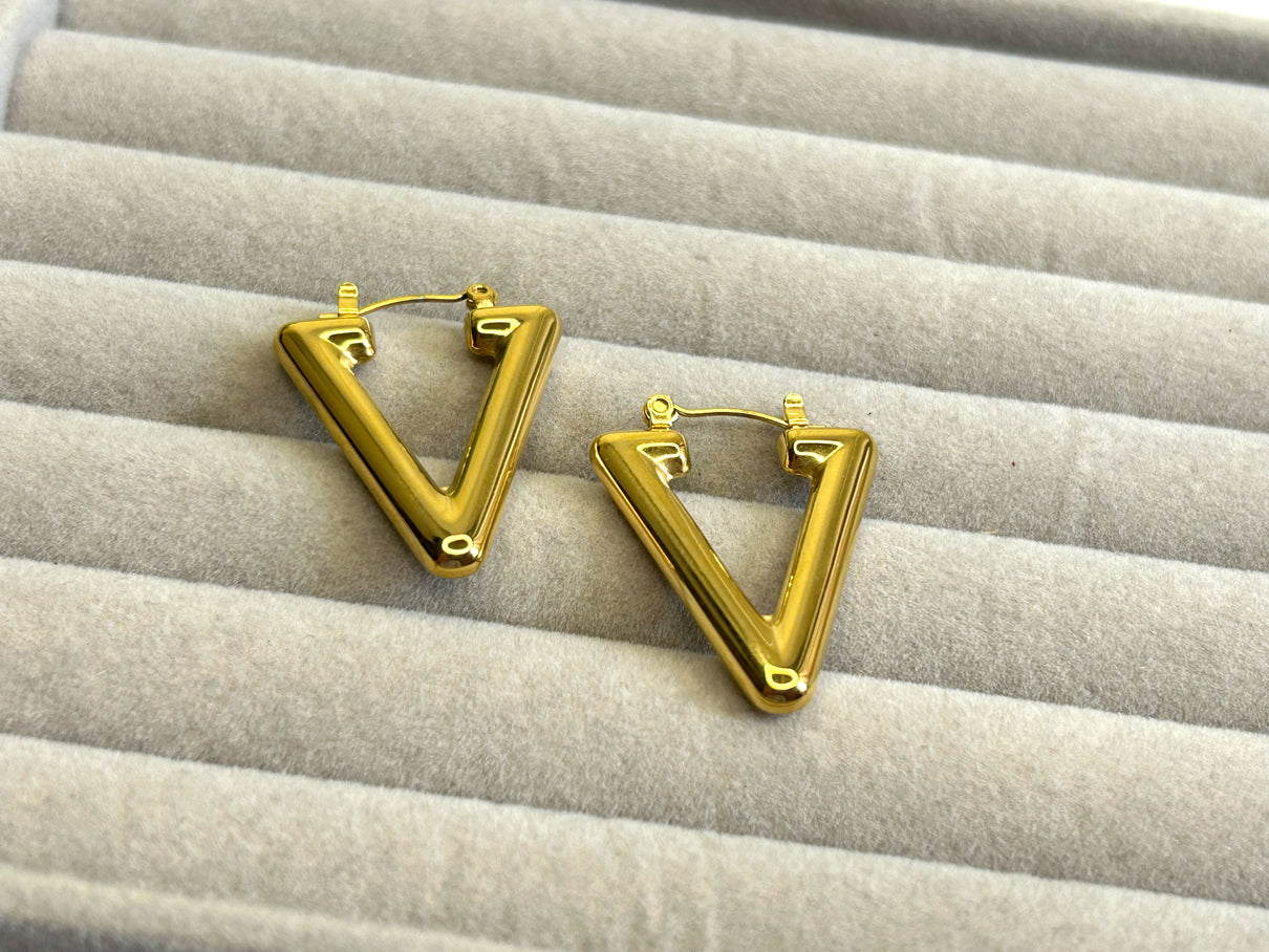 V-Shaped Hoop Earrings