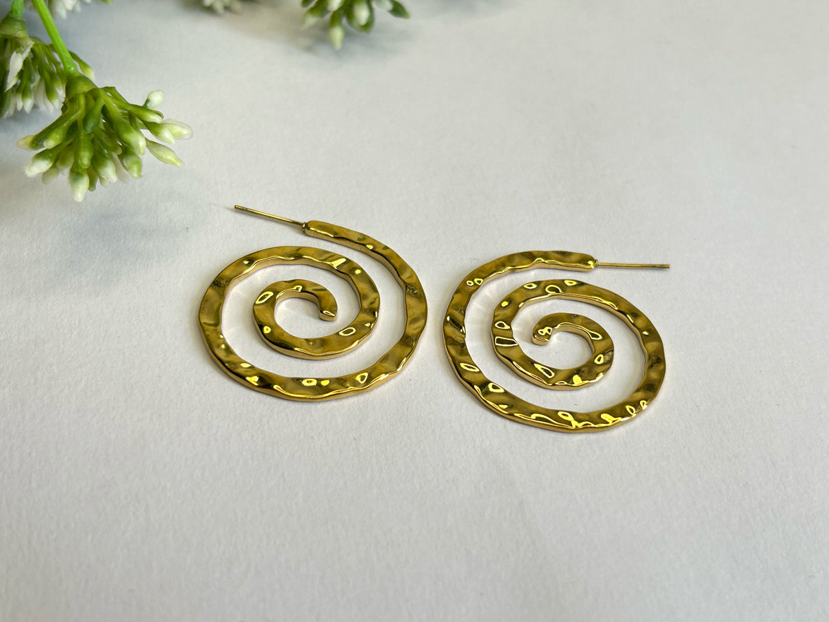 Spiral Gold Earrings