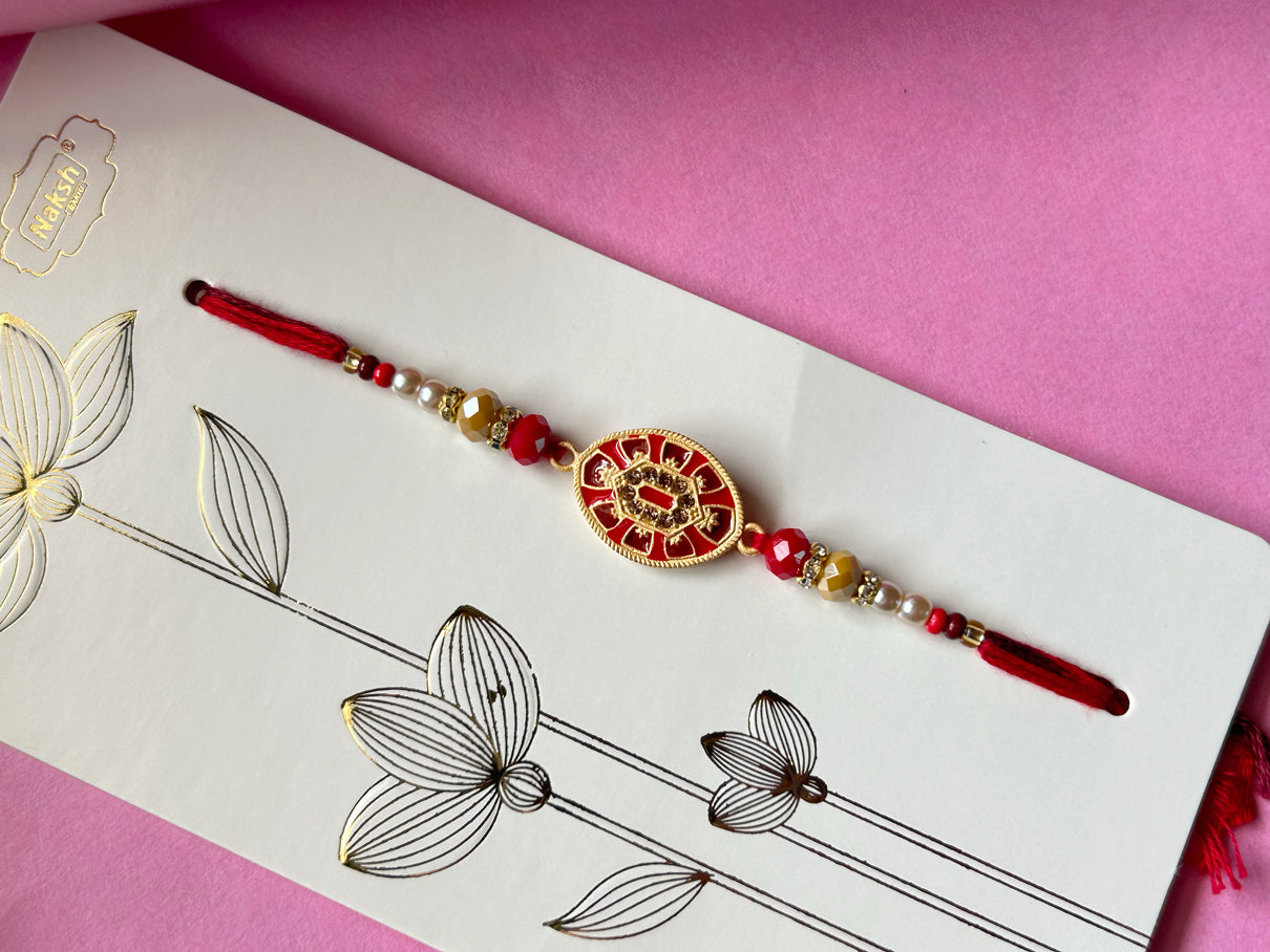 Red and Yellow Ethnic Rakhi