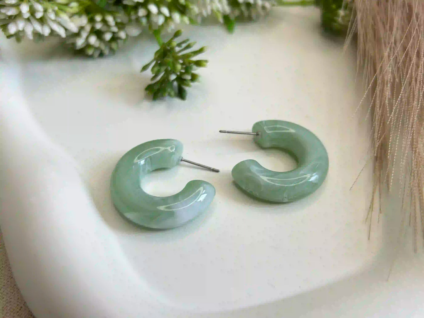 Mint Crescent Hoops