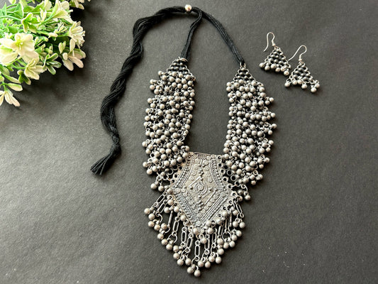 Aabha Silver Polish Necklace Set