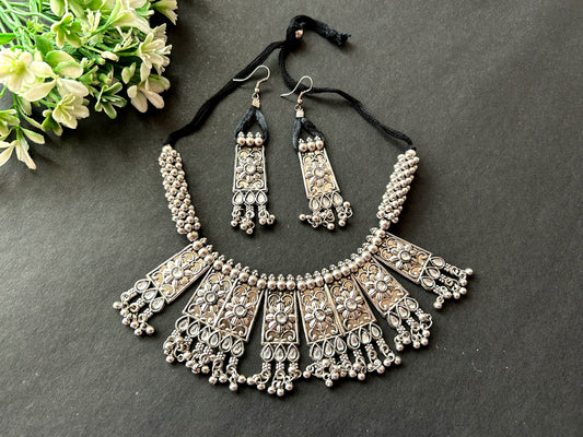 Saundarya Silver Polish Necklace Set
