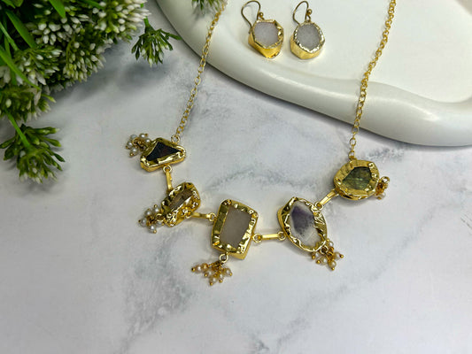 Smokey Fusion Brass Necklace Set