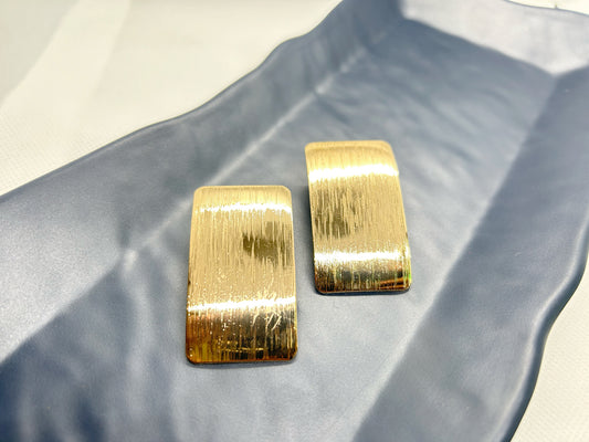 Gold Rectangle - Statement Earrings