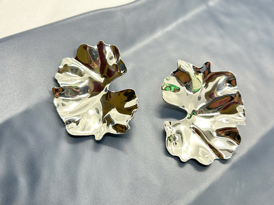 Silver Leaf - Statement Earrings